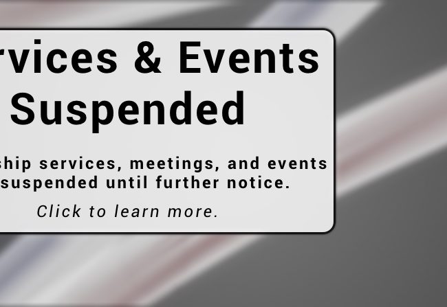 All Saints Services, Meetings, and Events Suspended